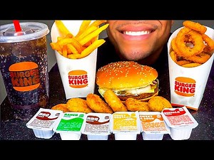 ASMR Burger King Impossible Whopper Chicken Nuggets French Fries Onion Rings Ranch Eating