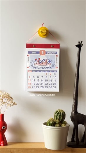 Ding✨ on Instagram: "2026 calendar 📅 All hand-cut and binded by me ;))) ⭐️Preorder is open until the 20th It also comes with a sticker set and bookmark"