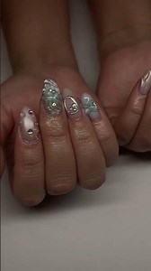 Dreamy Mermaid Core Nails 🧜‍♀️✨ | Silver Chrome & 3D Art Design