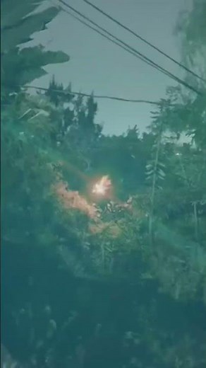 California Wildfires: Power lines sparking against trees in Los Angeles, California