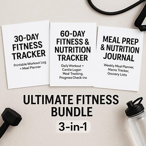 30-Day Fitness Tracker | Printable Workout Log Meal Planner | Instant Download