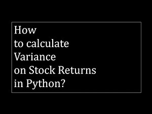 How to calculate variance on stock prices in Python?