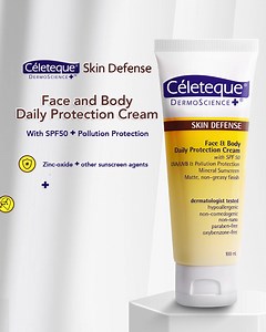 6.8K views · 1.3K reactions | Total environmental protection from top to toe. Meet the Céleteque Skin Defense Face and Body Daily Protection Cream. With SPF50 + Pollution protection, this Daily Protection Cream is a must-have in every skin routine. Shop the new Céleteque Skin Defense products at celeteque.com. Also available in Shopee, Lazada, BeautyMNL, and leading retailers. *Use as indicated | Céleteque | Facebook