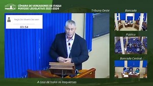 1.6K views · 64 reactions | Uso da Tribuna Popular na Câmara de vereadores de Itaqui O Senhor Regis Deleon em nome dos usuários do Ônibus da faculdade em São Borja. | De Hora Em Hora | Facebook