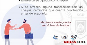 Alertan a la población sobre fraudes con cheques sin fondo
