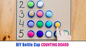 Bottle Cap Counting Board - Happy Toddler Playtime