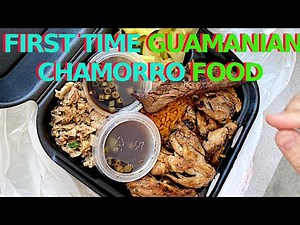 I Tried Guamanian Food First time, Chamorro Chicken keleguen, Red Rice and Guam Food