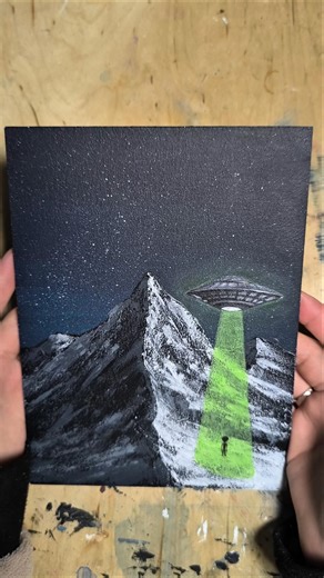 Alien Landing on Earth | Mountain Acrylic 🗻