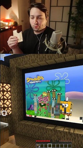 Watching SpongeBob in Minecraft
