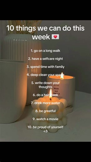 10 things we can do for us this week! Take the chance and challange yourself 💌❤️✨💫 #fyp #challange #motivation #selfcare #mentalhealth