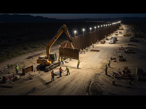 Nighttime Border Barrier Construction Speeds Up Progress in Full Swing!