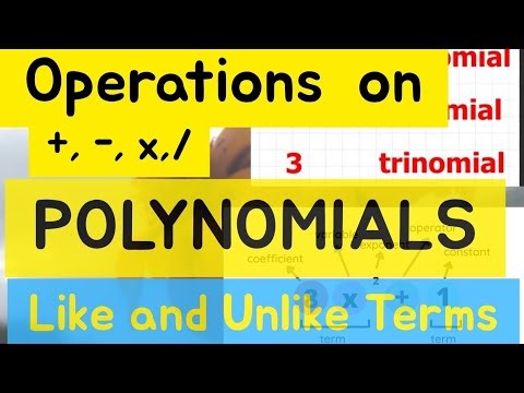 Introduction to Operations on Polynomials | Like & Unlike Terms Explained | Class 8 & 9 Math #maths