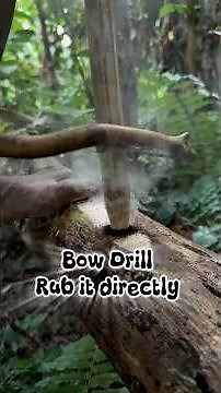 Making fire on fallen wood with a Bow drill without friction dust notches #bushcraft