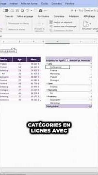 Créer un TCD avec deux données en lignes (catégorie principale et sous-catégorie)