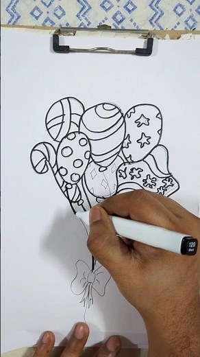 How to draw balloons in a step-by-step video #drawingtutorial #balloons