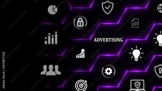 Digital advertising concept. Online ads delivered through digital channels, search engines, social media, websites and mobile apps. Advanced targeting capabilities, easier for track progress, measure