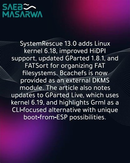 SystemRescue 13 arrives with Linux 6.18 and new bcachefs support