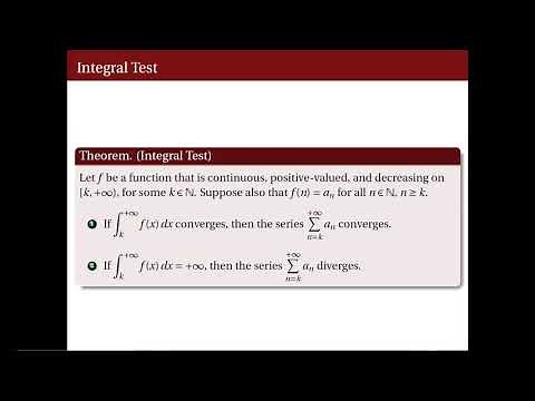 [Math 22] Lec 08 Integral Test and Comparison Test (Part 1 of 2)
