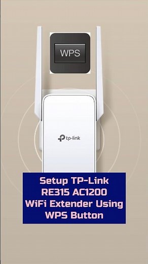 Tplink RE315 AC1200 Extender Setup Via WPS #tplink #wifiextender #wifirepeater