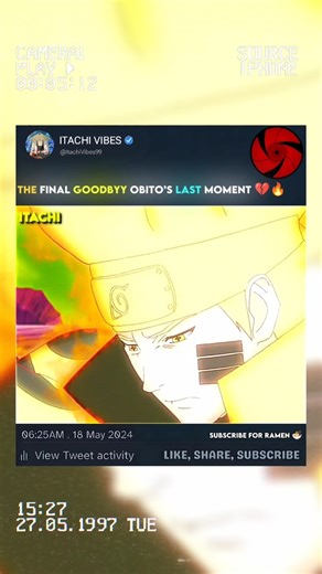 The Last Moment to Say Goodbye Obito 💔🥺 #naruto