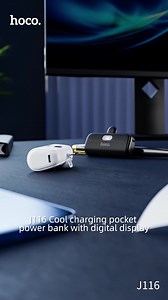 4.8K views · 30 reactions | #J116 mini pocket power bank with built-in charging port, compact design but with battery display. | hoco. | Facebook