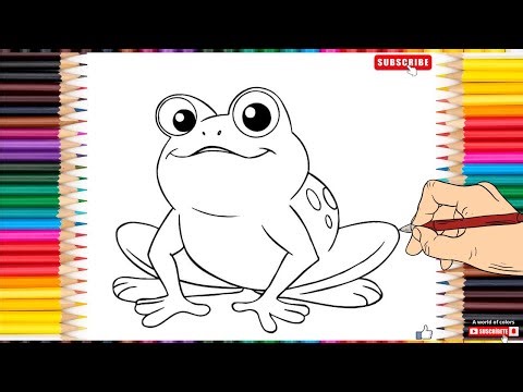 #drawing & #coloring A #frog , #satisfyingvideo #supereasy #forkids #subscribe .