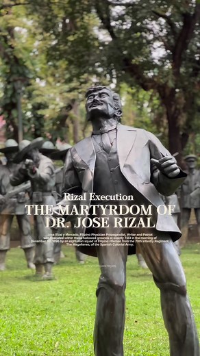The Martyrdom of Dr. Jose Rizal (Ang Pagpapakabayani ni Dr. Jose Rizal) Filipino Physician Propagandist, Writer and Patriot was Executed within these hallowed grounds at exactly 7:03 in the morning of December 30, 1896 in Bagumbayan now called Luneta Park by a Firing squad, He wrote his final goodbye in a poem which is titled Mi último adios. His execution sparked the Revolution all over the Philippine archipelago. | The memorial is a dramatic focal point-a collaboration with sculptor Eduardo Ca