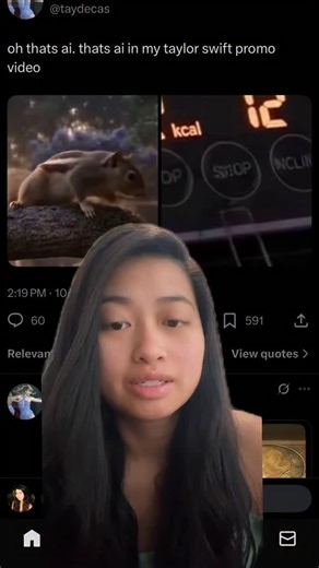 taylor swift is using ai for her promo videos and her team has blocked out the searches “taylor swift ai” on twitter. charli xcx posts herself in the studio, and shares a post demanding the end to the war in gaza. finneas liked a post that said the life of a showgirl is spiritually israeli and iTunes seems to have been compensated to post about taylor’s new album #taylorswift #charlixcx #ai #music #celebrity #singer #drama #reels #funny #thelifeofashowgirl | Christine Nguyen