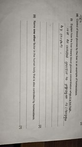 Control of blood glucose by the liver is an example of homeosta... | Filo