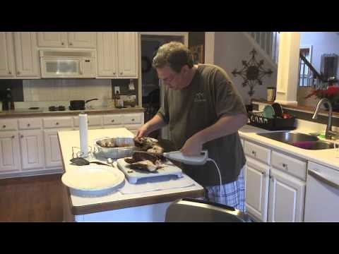 Carving a turkey with electric knife