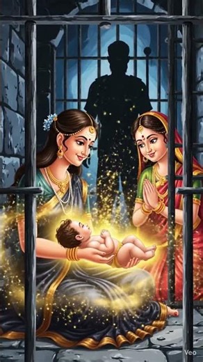 “Divine Birth of Krishna in Jai#KrishnaBirth #BabyKrishna #KrishnaAnimation