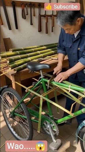 "Man Turns Bamboo Into a Bicycle! 🌿🚲 | Amazing Eco-Innovation You’ve Never Seen Before!" #BambooBike