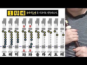 리코더 기초 운지법 1단계 (도레미파솔라시도레)