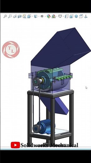 Mini Agricultural Shredder Machine |Industrial design ||SolidWorks||Mechanical| #shorts #tech