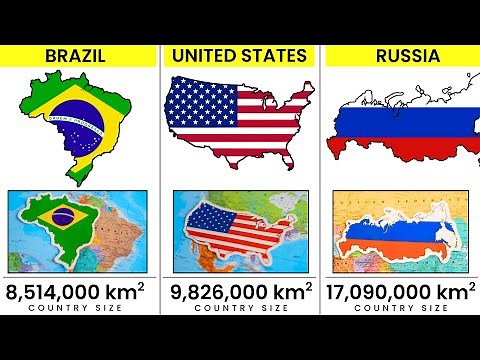Which Countries Dominate the World Map? (All 199 Countries Size Comparison!)🌍🗺