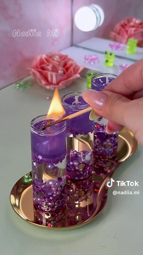 Handmade DIY Candles: Unique Purple Heart Designs