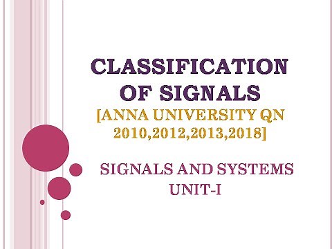 1.2 Classification of signals | Signals and systems