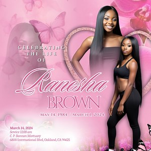 Pink Flower Memorial Announcement Flyer: Funeral Invitation Template (canva) - Etsy