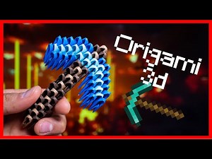 Paper Minecraft Pickaxe ⛏️ 3D Origami