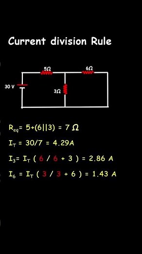 Current division Rule #shorts | Basic electrical Engineering |