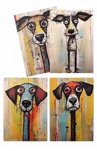 The Muttley Crew Printable Art Pages| Digital Download Paper Set| Whimsical Digital Paper| Quirky Dogs| Mixed Media Mutts| Junk Journal Art - Etsy