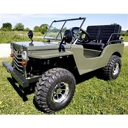 125cc Mini Jeep Crusade Edition Mini Gas Golf Cart Utility Vehicle Go Kart Semi Auto With Reverse & Custom Rims