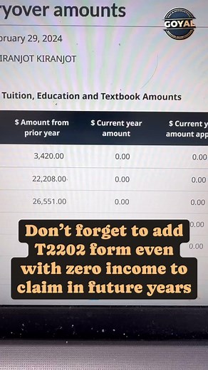 DO NOT FORGET TO ADD T2202 FORM IN EVERY YEAR. Stay connected @taxservices_by_agoyal ☎️ 604-906-6699,236-866-1001 #lasalle #vancouver #trending #students #information