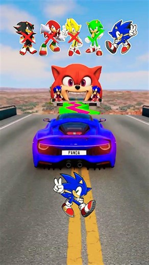Only TWO Sonics Will Reach the Finish on the Curved Bridge… Guess Who?! 😱💨 #shorts #sonic