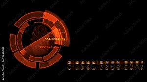 High tech biometric fingerprint scanner. black background room for copy text looping.