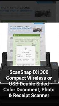 ScanSnap iX1300 Compact Wireless or USB Double Sided Color Document, Photo & Receipt Scanner