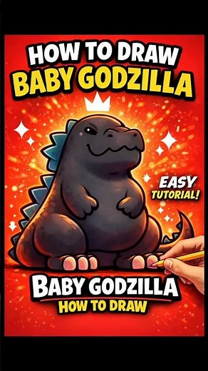How to draw Baby Godzilla easy tutorial #drawing #aaravarton# Godzilla