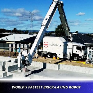 363K views · 4.2K reactions | World's fastest brick-laying construction robot arrives in the U.S. | Startup Selfie | Facebook