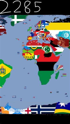 Future of Europe and Africa map with flags #Future #geography #map
