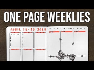 One-page bullet journal weekly logs 💜